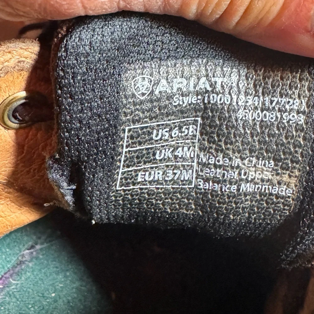 Ariat boots size